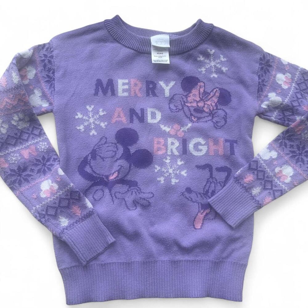 Disney 100 Minnie Mouse Christmas sweater girls‎ size 4/5